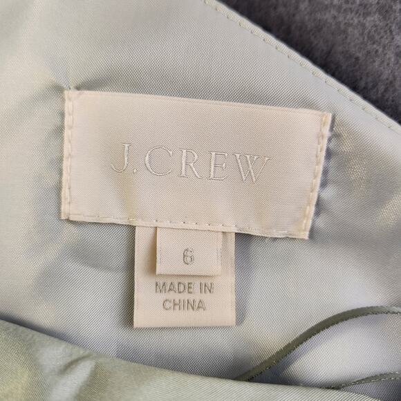J. CREW Lucienne Bridesmaid Dress Gown Womens 6 Dusty Shale Green One Shoulder - Picture 4 of 11